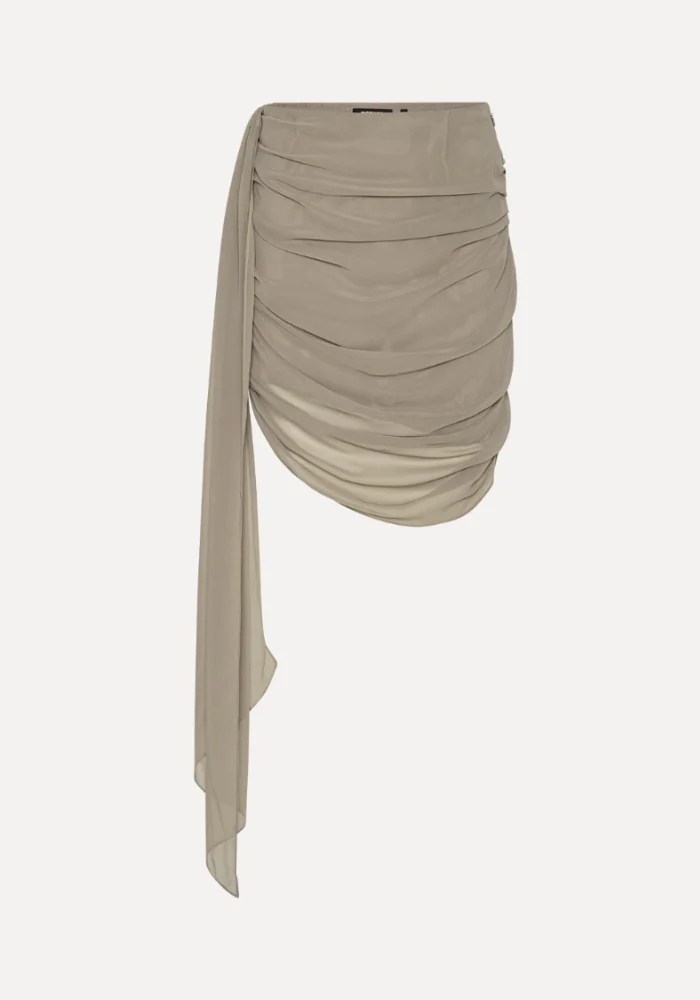 Jupe Chiffon Draped Taupe – Image 5