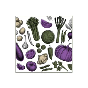 Lot De 20 Serviettes En Papier Veggie Mania