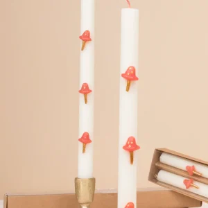 Lot De 2 Bougies Cierges Champignons