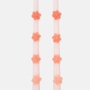 Lot De 2 Bougies Cierges Fleurs