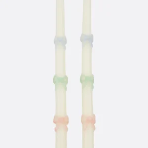 Lot De 2 Bougies Cierges Noeuds Papillons