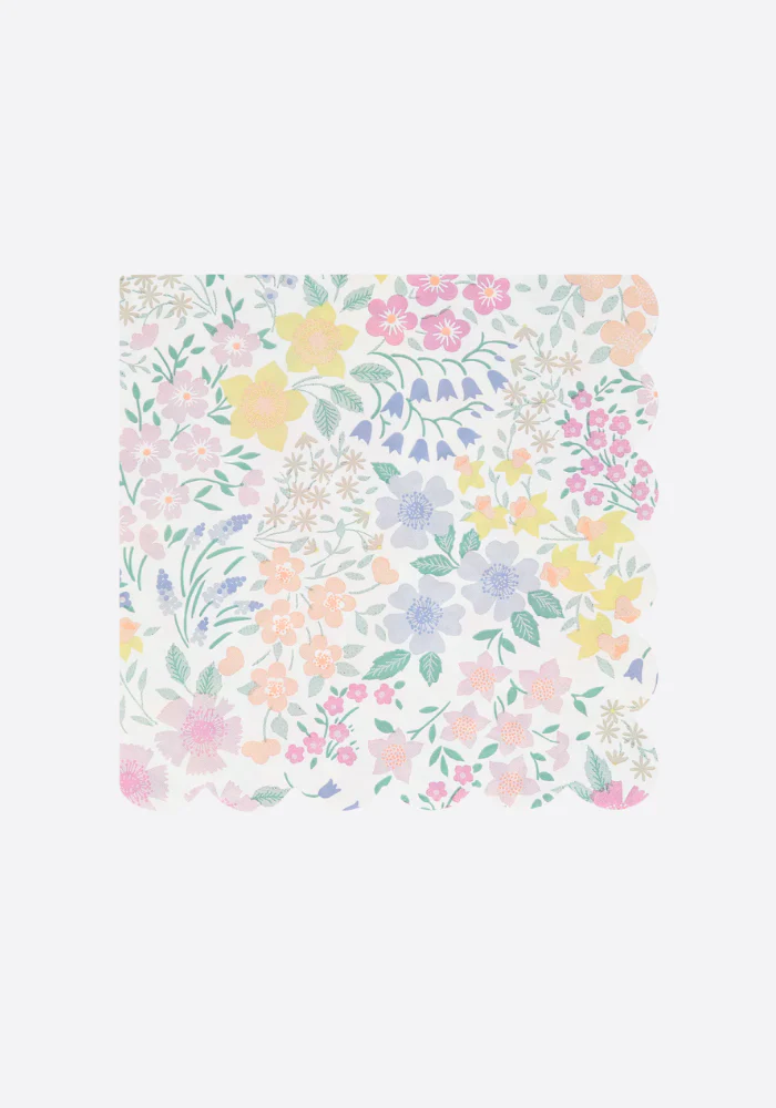 Lot de 16 Serviettes En Papier Fleuries Jardin Du Cottage