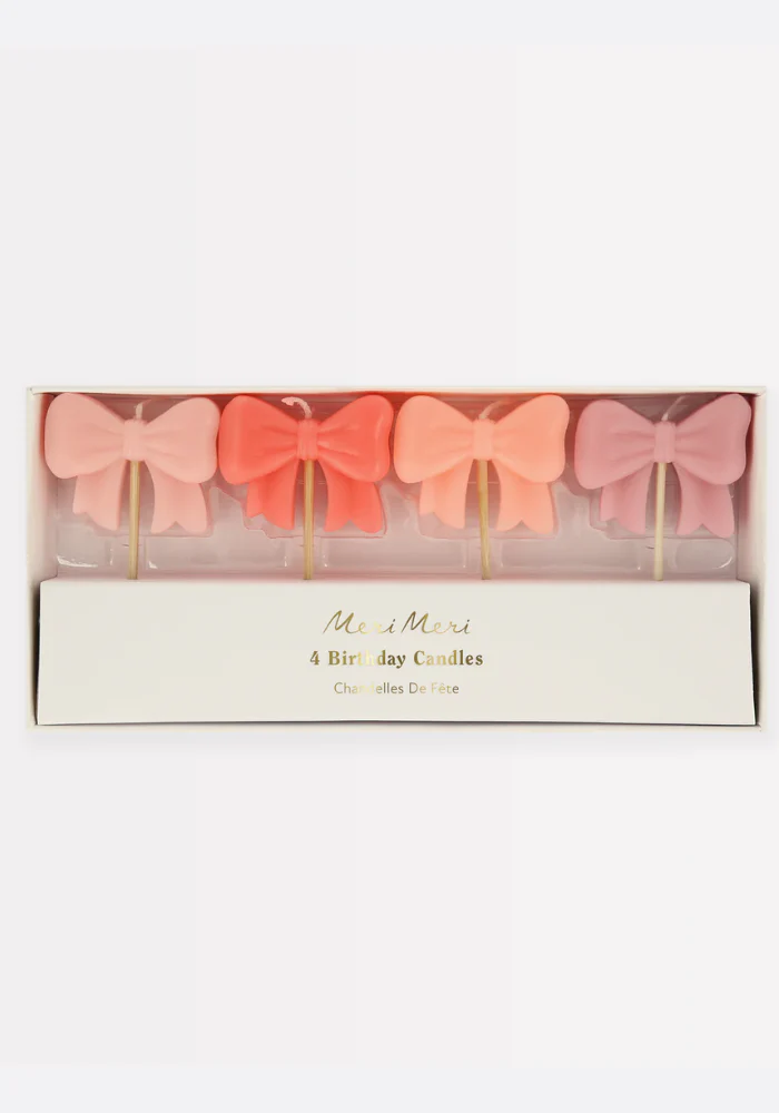 Lot de 4 Bougies En Forme De Noeuds Roses – Image 2