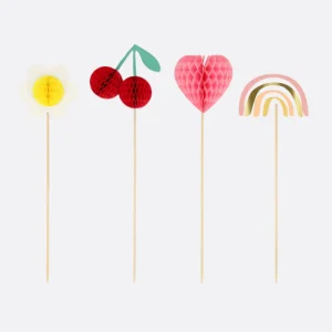 Lot de 4 Piques Apéritif En Nid D'Abeille