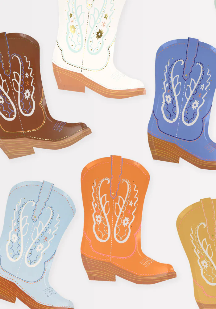 Lot de 8 Assiettes Papier Bottes De Cowboys – Image 3