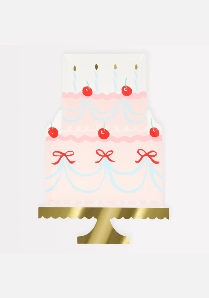 Lot de 8 Assiettes En Papier Motif Gâteau D'Anniversaire