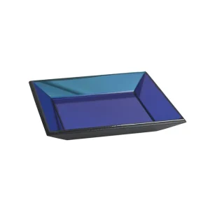 Décoration Murale Ou Coupelle Miroir Bleu Iridescent