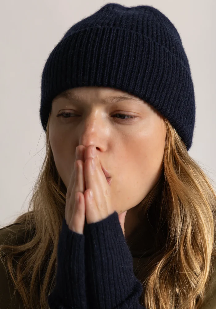 Mitaines Cachemire Marine – Image 2