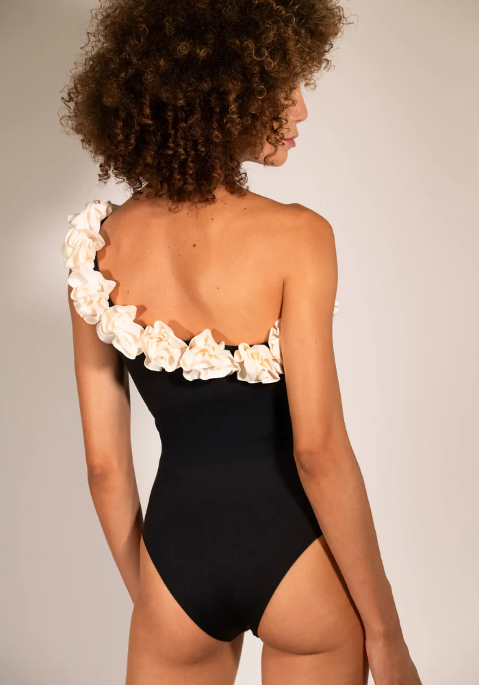 Maillot De Bain Cosmos Noir Et Crème – Image 5