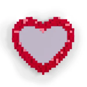 Miroir Coeur Pixels Rouges