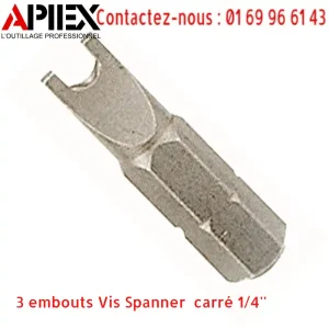 3 embouts Vis Spanner  carré 1/4''