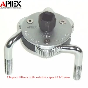 Clé pour filtre à huile rotative capacité 120 mm