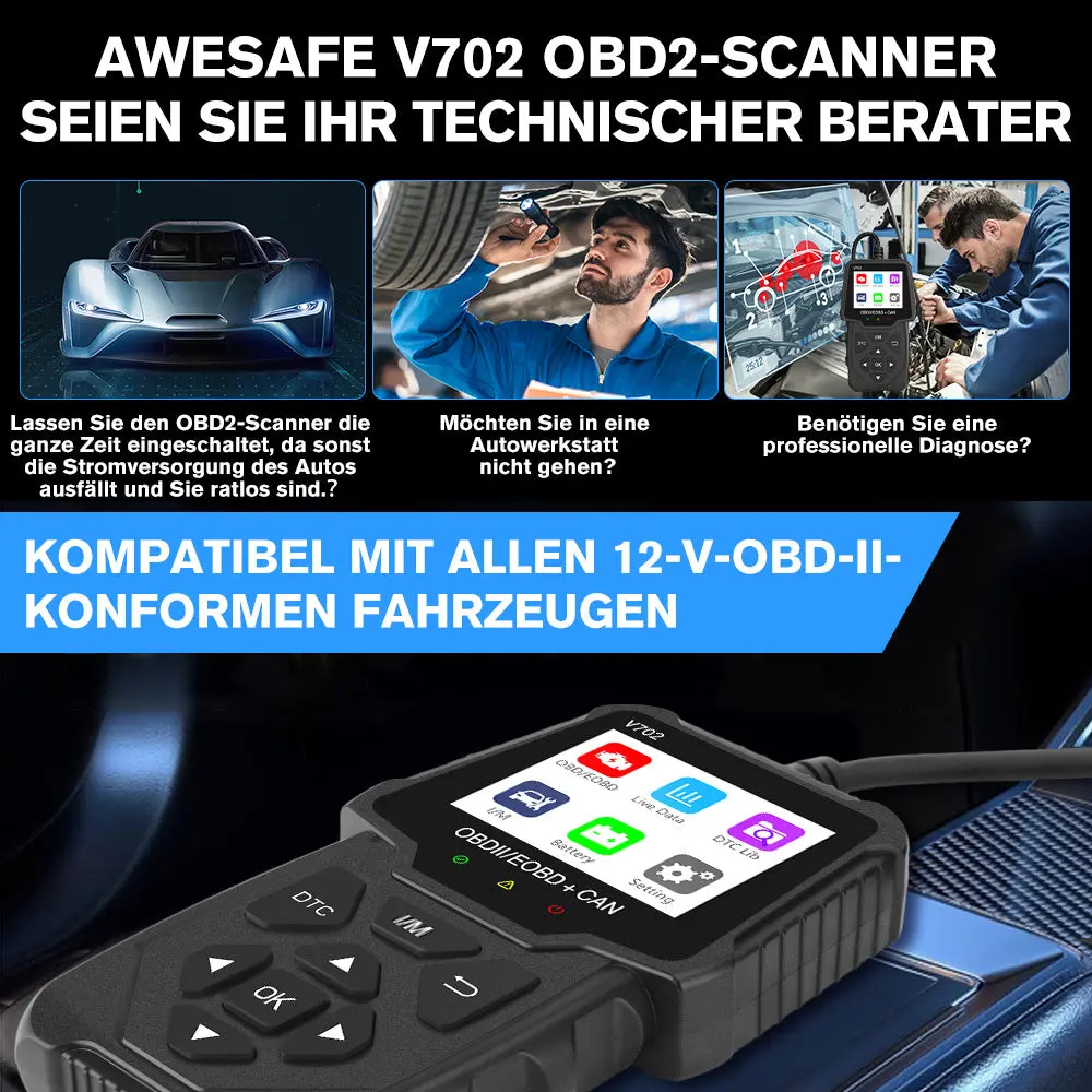 OBD II Diagnosegerät Auto Adapter Motor Fehlerauslesegerät Lesegerät ür Alle Fahrzeuge seit 1996 & Newer – Image 3