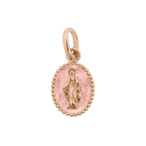 Pendentif Madone Or Rose Résine Blush