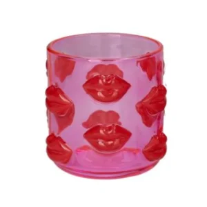 Photophore En Verre Rouge