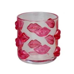 Photophore En Verre Rose