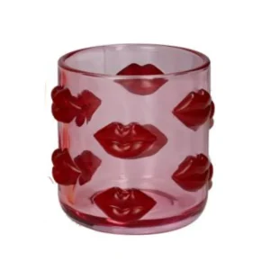 Photophore En Verre Rouge Foncé