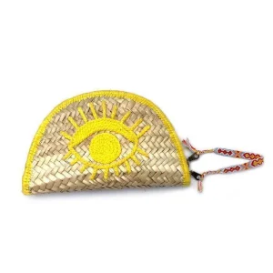Pochette Oeil En Osier Jaune