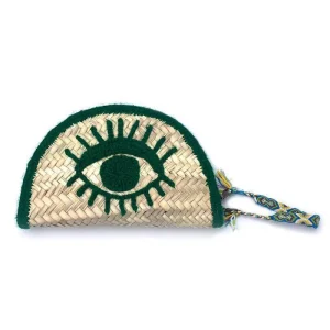 Pochette Oeil En Osier Verte