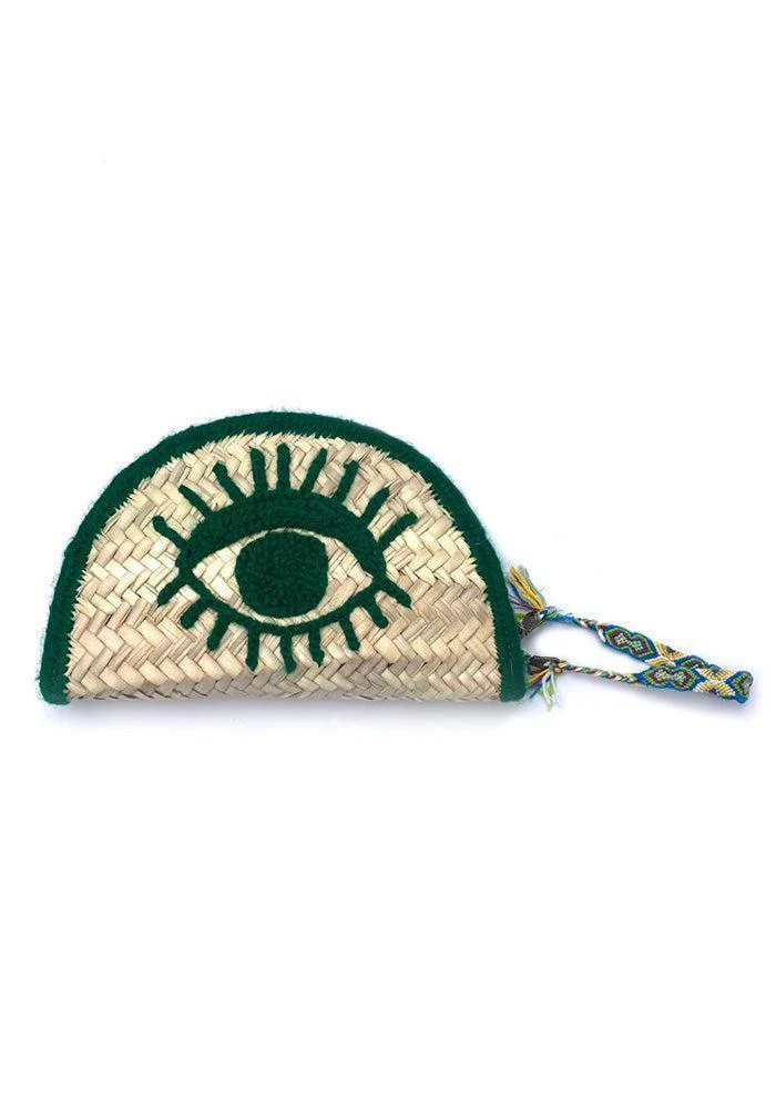 Pochette Oeil En Osier Verte