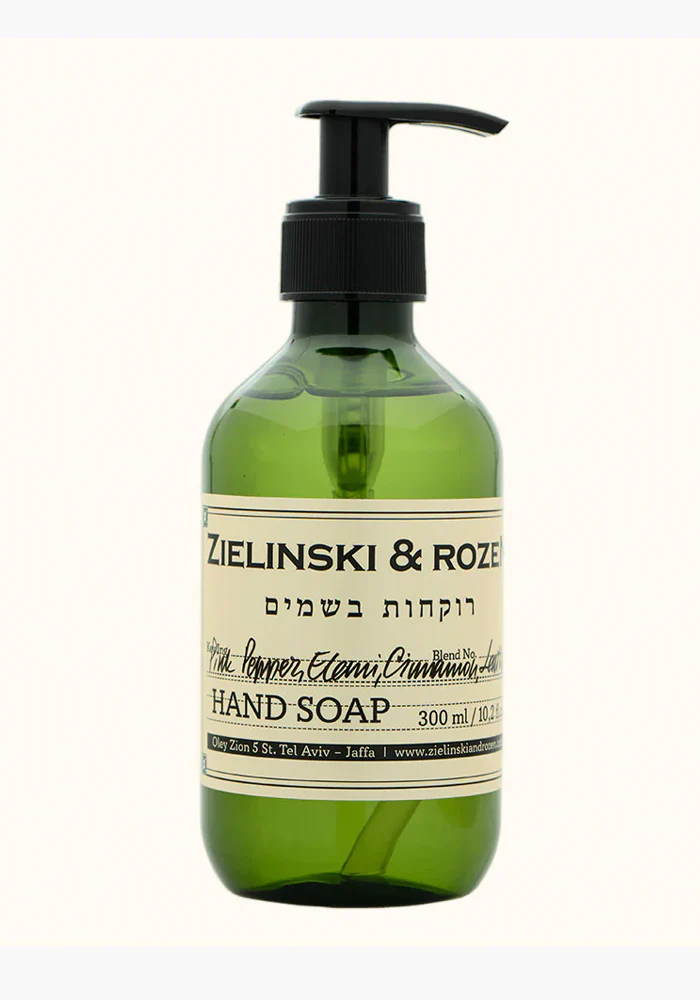 Savon Pour Les Mains Poivre Rose, Élémi Cannelle, Cuir 300ml – Image 3