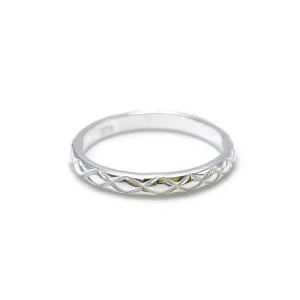 Bague Fine A Motifs Losanges Argent