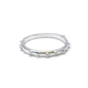 Bague Fine Multi Boules Argent
