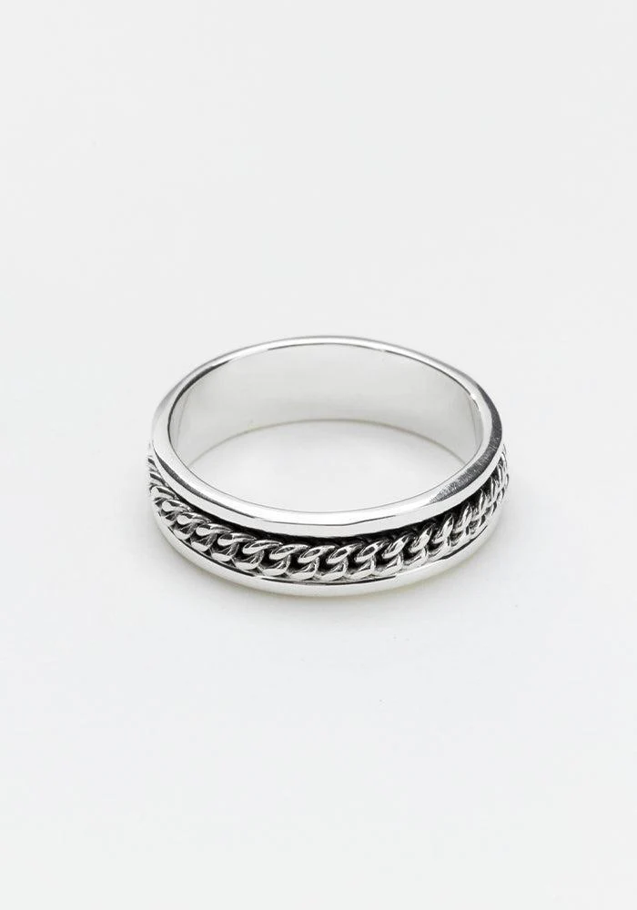 Bague Avec Chaine Au Centre Argent – Image 2