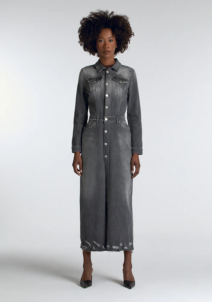 Robe Donna En Jean Gris – Image 2