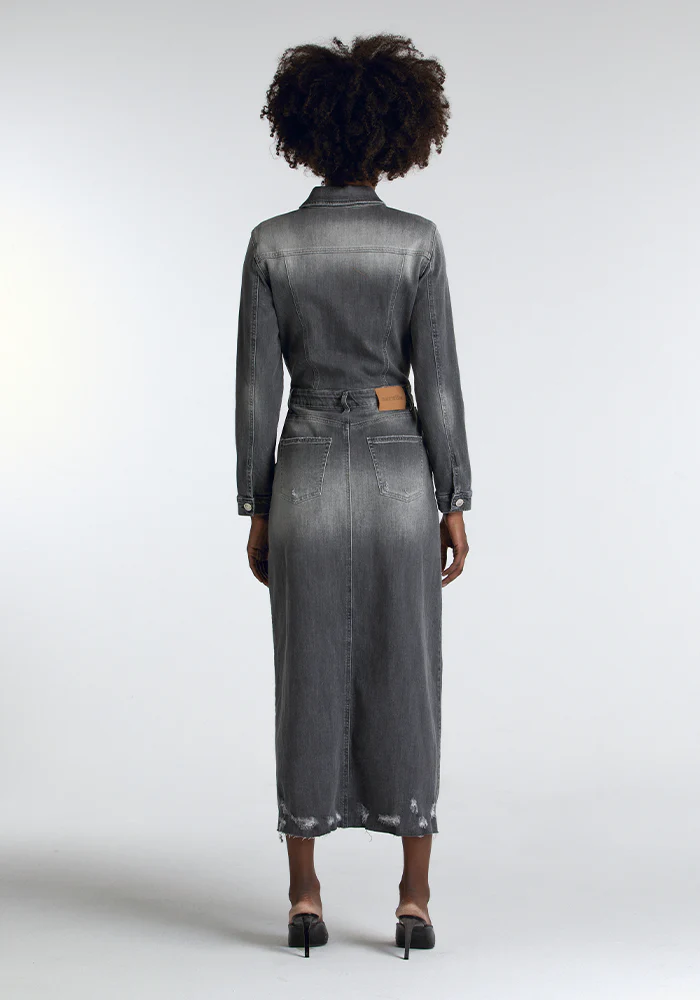 Robe Donna En Jean Gris – Image 3