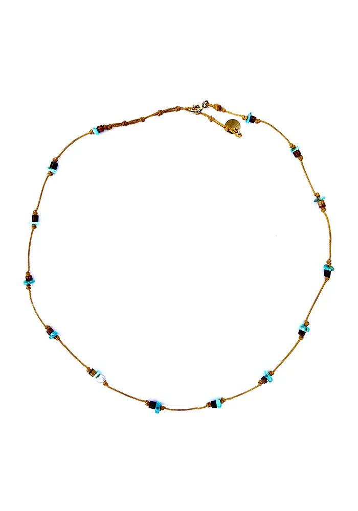 Ras De Cou Turquoise Coquillage Keshi