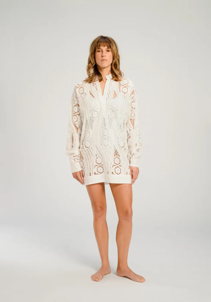 Robe Courte Dentelle Blanche New York – Image 3