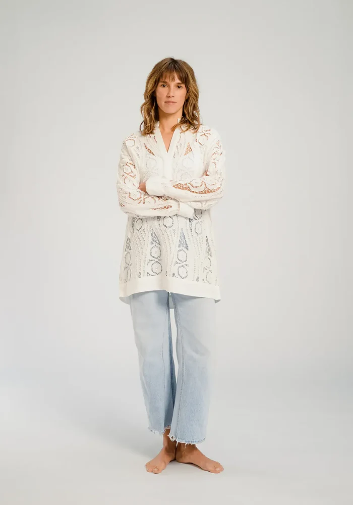 Robe Courte Dentelle Blanche New York – Image 2