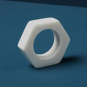 Rond De Serviette Hexagonal En Marbre Blanc