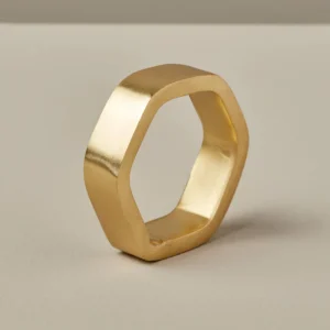 Rond De Serviette Hexagonal Doré