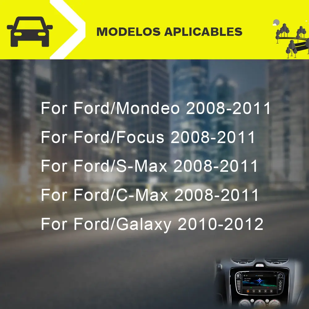 AWESAFE Radio de Coche 7 Pulgadas para Ford Mondeo &Focus &S-Max & C-Max 2008-2011/ Galaxy 2010-2012, 2 DIN Autoradio con Bluetooth/GPS/FM/RDS/CD DVD/USB/SD/Mirrorlink – Image 7