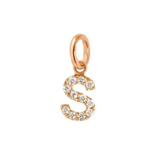 Pendentif Lucky Lettre S Or Rose