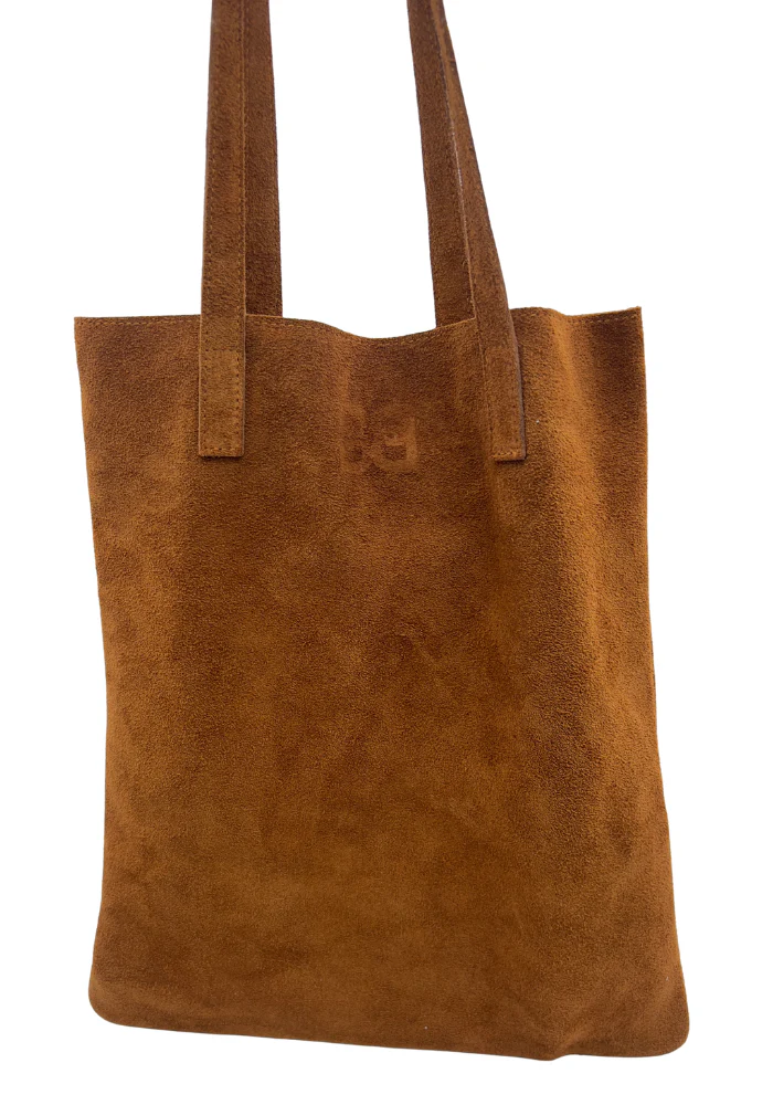 Sac Tote Bag Daim Blush Camel – Image 3