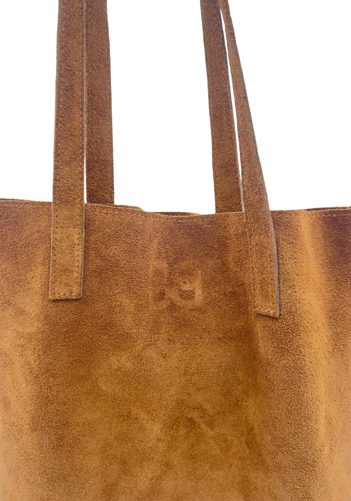 Sac Tote Bag Daim Blush Camel – Image 4