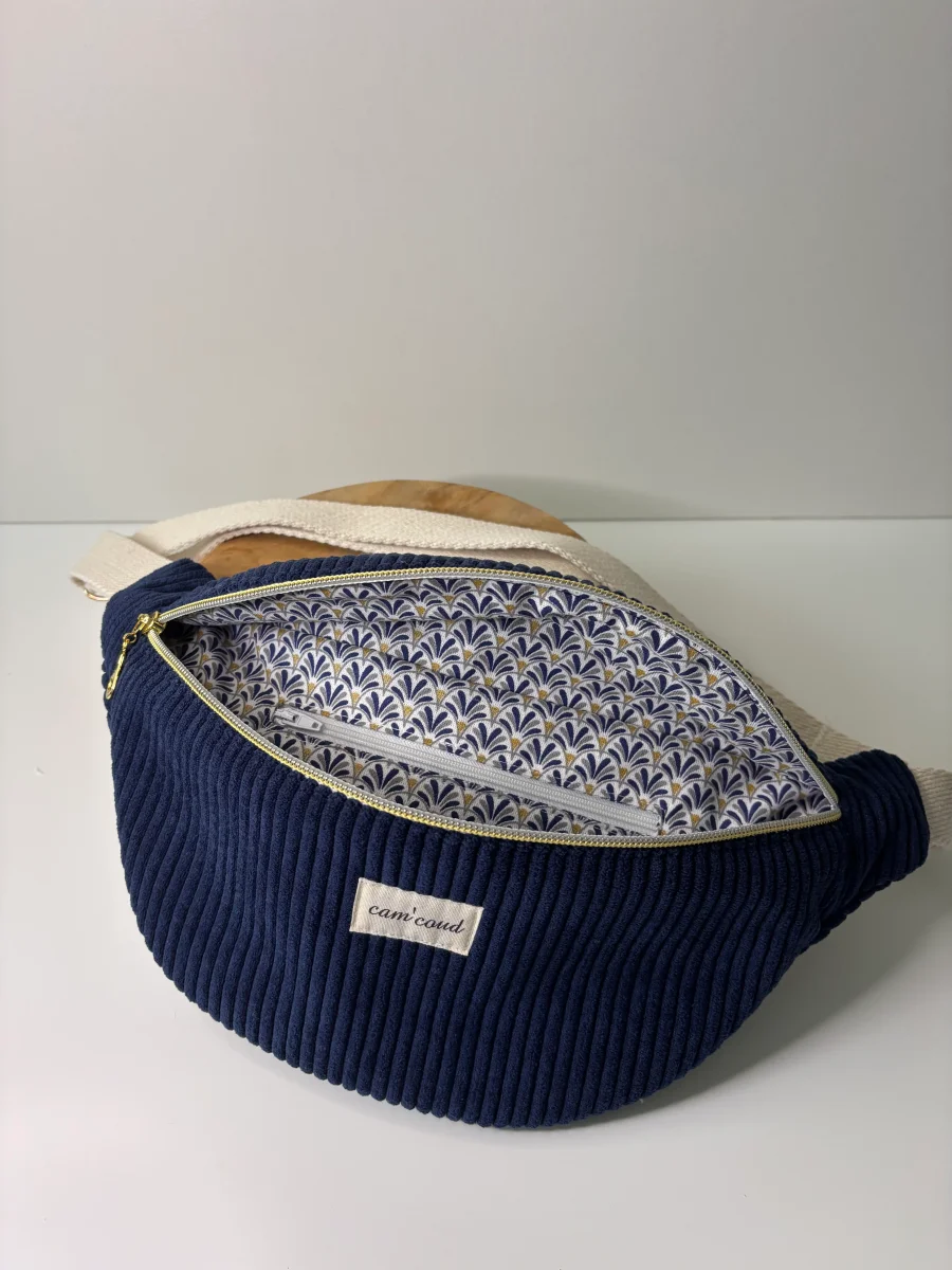 Sac banane velours côtelé fait main – Image 3