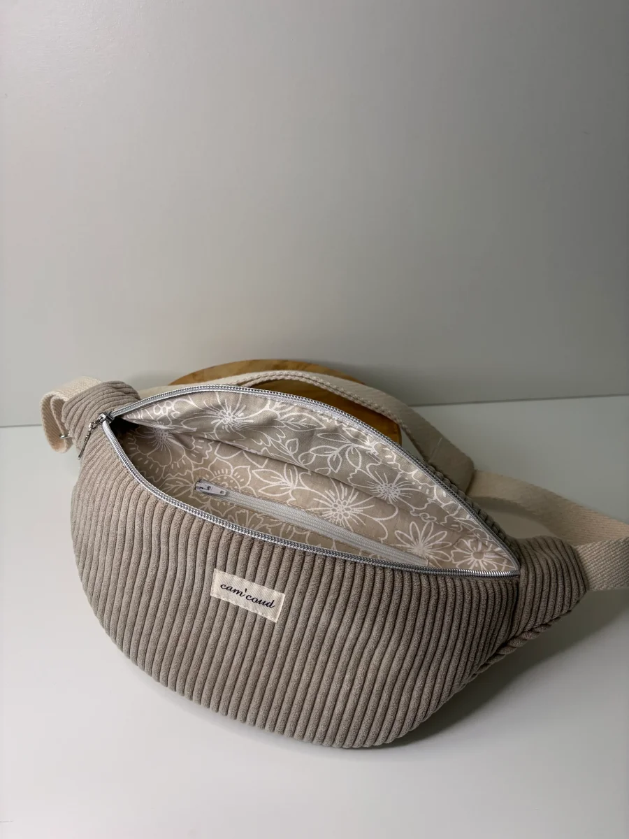 Sac banane velours côtelé fait main – Image 6