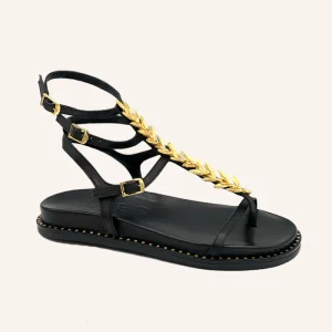 Sandales Elia 3 Brides Noires Semelle Épaisse