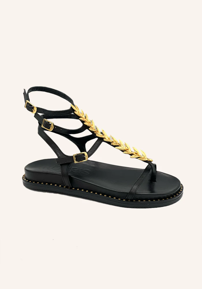 Sandales Elia 3 Brides Noires Semelle Épaisse – Image 2