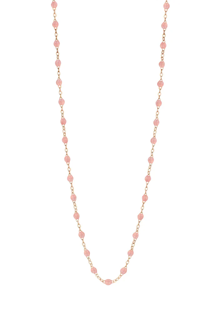Sautoir Classique Gigi Or Rose Et Résines Blush 60cm