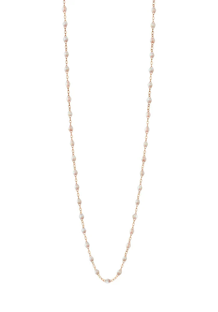 Sautoir Classique Gigi Or Rose Et Résines Opale 60cm