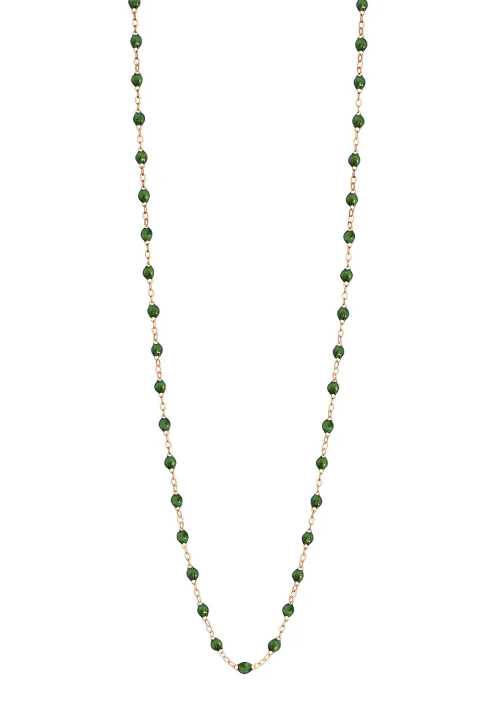 Sautoir Classique Gigi Or Rose Et Résines Scarabée 86cm