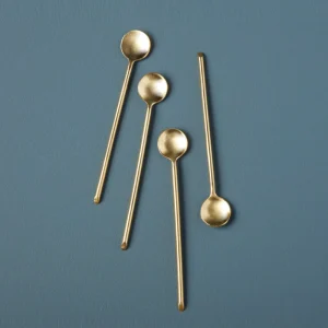 Set De 4 Petites Cuillères Dorées