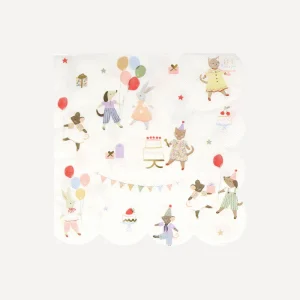 Set De 16 Grandes Serviettes Animaux
