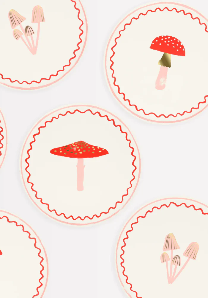 Set De 8 Assiettes En Papier Champignons
