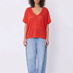 T-Shirt En Lin Sophia Tomate